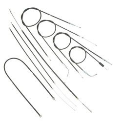 Bowden Cable Set + Speedo Cable for SIMSON KR50 (8pc) - Black