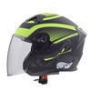 Awina JK528 Open-Face Motorcycle Helmet L Matte Black-Yellow (Simson, MZ)