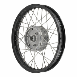 Spoked wheel ALU black anodized 1.6 x 16" for Simson S51 - Stainless steel spokes