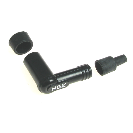 Kerzenstecker NGK LB01F (1 K-Ohm) für Simson, MZ - abgewinkelt, wassergeschützt