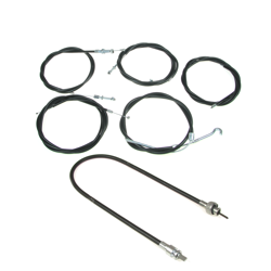 Cable Kit + Speedo Cable w/o Grommet for IWL Berlin Wiesel, 6-piece - Black