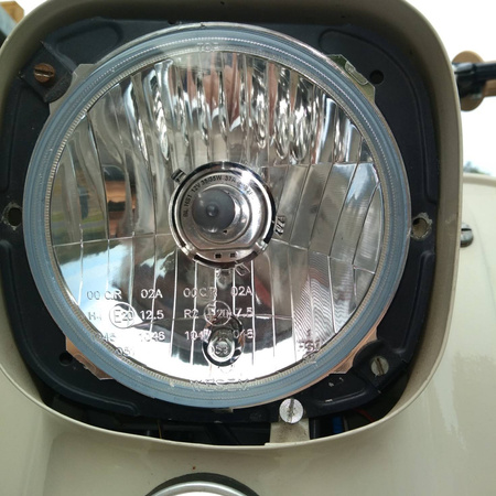 Reflektor z żarówkami H4 (CZYSTE SZKŁO) E-mark Simson KR51 Schwalbe SR4