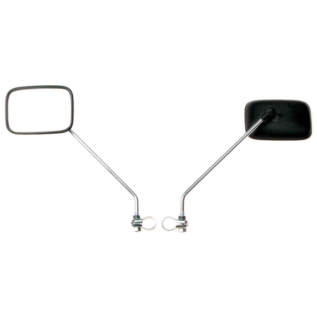 2x Universal M8 Mirrors w/ Square Clamp L/R for Moped/Mofa/Simson