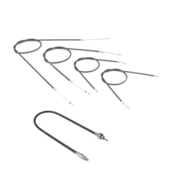 Bowden Cable Set + Speedo Cable (No Rubber) for IFA MZ BK350 - Black