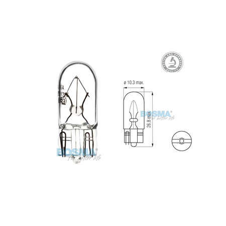 Incandescent bulb halogen lamp W5W T10 12V 5W with E-approval mark