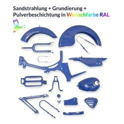 Pulverbeschichten Service Rahmen Teile + Tank Simson SR2, SR1 in Wunschfarbe RAL