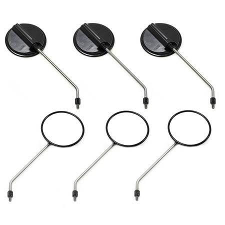 Set of 6 M8 Ø120mm Stainless Steel Mirrors L/R for Simson & Schwalbe