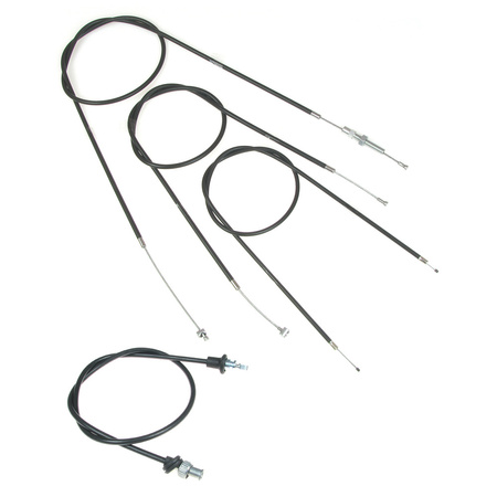 Bowden Cable Kit & Speedometer Cable for AWO Touring (4pc w/ adj., black)