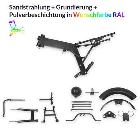 Powder coating service frame parts MZ ETZ in RAL color of your choice