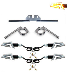 SET LED Turn Signals + Mounts 12V for Simson S50 S51 S70 - Chrome