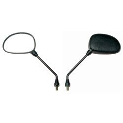 2x universal mirror M8 oval shape (left + right) for scooter quad