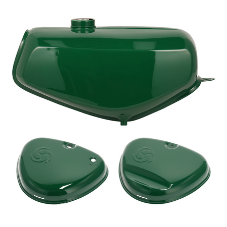 Enduro Tank Set with Swirl Logo for Simson S51E/S70E - MZA, Billiard Green