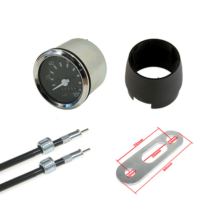 100 km/h Speedometer + Housing, Mount & Cable for Simson S50/S51/S70