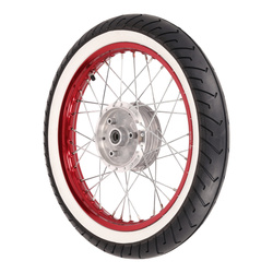 Complete rear wheel for SIMSON DUO, KR51/1, KR51/2 - Red anodized alloy