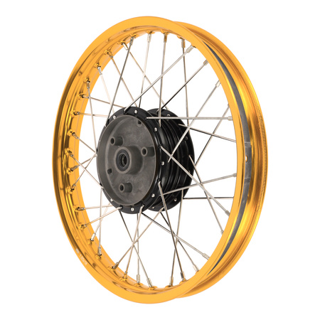 Spoke Wheel, Orange/Black for Simson S50, S51, KR51 Schwalbe, SR4 Models