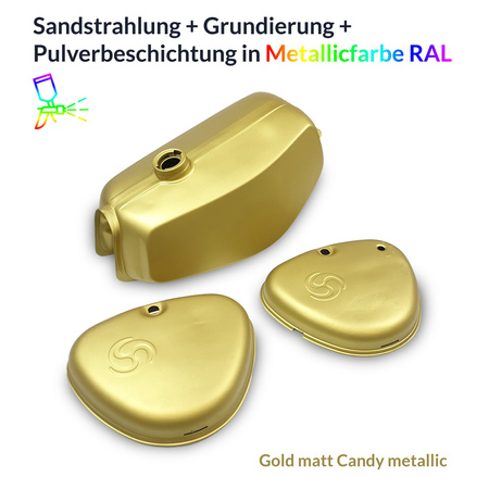 Powder-coated fuel tank set for Simson S50/S51 dark red metallic (Candy)