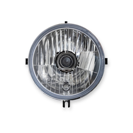 Reflektor ze szkłem (E) + żarówki H4, pierścień, wtyczka do Simson SR50