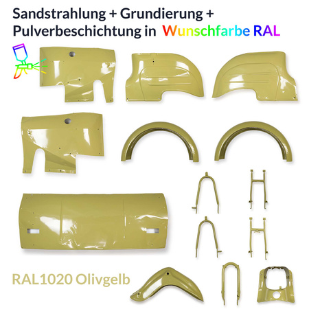 Powder coating service sheet metal parts - Simson KR51 Schwalbe in RAL color of your choice