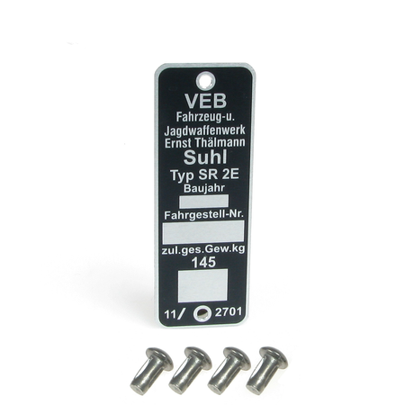 Type plate with 4 split pins for Simson SR2 E steering head