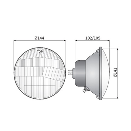 Reflektor H4 ze światłem postojowym + żarówka HS1 12V 35/35W f. Simson S51 SR4 KR51