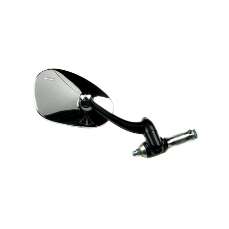 Chrome Right Kidney-Shaped Plug Mirror for Simson SR2, MZ RT/ES/TS250 BK