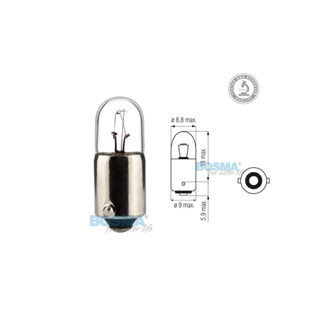 Kugellampe Glühlampe Glühbirne 12V 4W BA9S T4W mit E-Prüfzeichen 