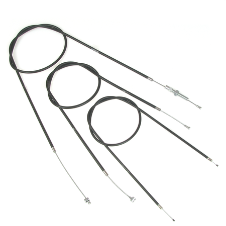 3-piece Bowden Cable Kit for AWO Touren Motorcycles, Black, with Adjuster