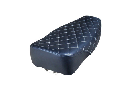 Seat for Simson S51 S50 S70 Enduro – black, quilted with white stitching