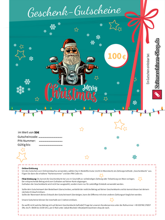 €100 Motorcycle Gift Card - Printable (Parts & Accessories)