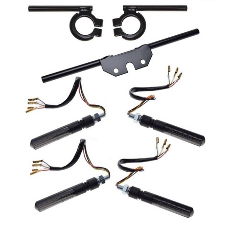 LED Turn Signal Kit with Mount 12V for Simson S50/S51 - Black