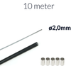 10m Bowden Cable Kit 2mm inner, 10m housing, 5 end caps for moped/bike