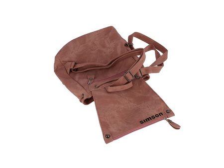 Rucksack SIMSON für Fans – Rosa PU-Leder, Praktische Fächer