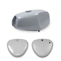 Zestaw zbiornik buffalo + 2x pokrywa boczna obrotowa wysoki zbiornik zagruntowany do Simson S50 S51