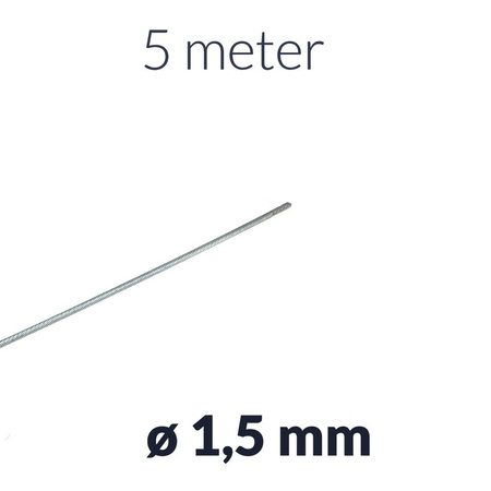 5m Bowden inner cable Ø1.5mm for moped & motorcycle - throttle/clutch