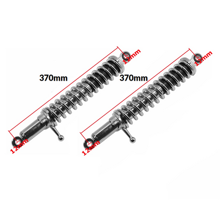 Pair of 370mm/12mm Universal Shock Absorbers for Moped, Motorcycle, Scooter