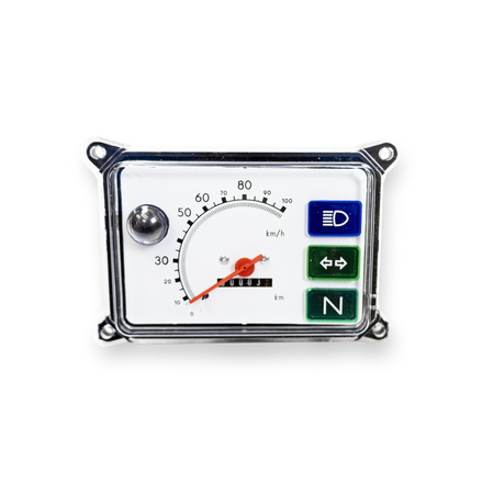 Rectangular Speedometer Instrument Cluster for Simson SR50/SR80 - White