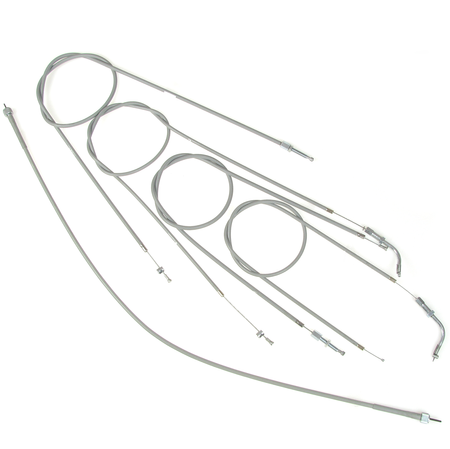 Cable kit & speedo cable M10xM10 for Simson SR2/SR2E, 5-piece grey
