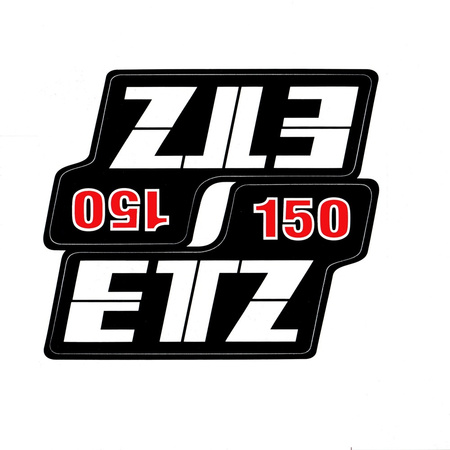 2x MZ ETZ 150 Side Cover Decals UV-Resistant Red/White - Top Quality