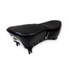 Motorcycle seat with strap & aluminum trim for AWO Sport 425 - black