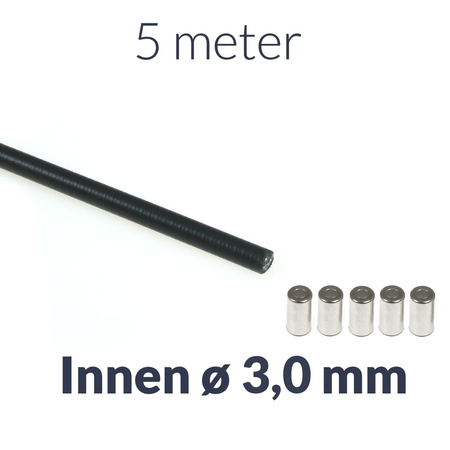 5m Bowden Cable Housing Ø3mm +5 End Caps - Moped/Motorcycle Brake & Clutch