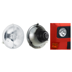 Title: H4 Headlamp Unit TÜV for VW Bus T2/T3

Description: Replacement main headlight H4 — VW Bus T2/T3, TÜV approved
