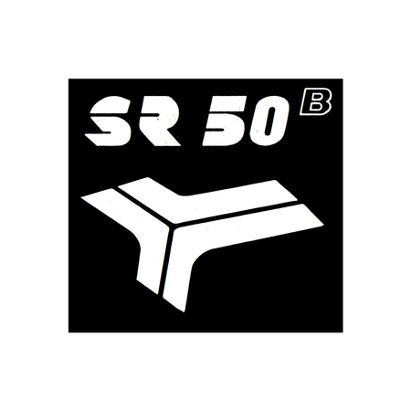 White Simson SR50 B Sticker | UV-Resistant Logo