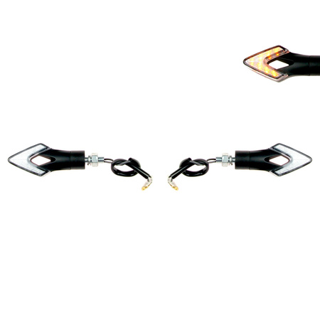 2x blinker LED M8x1.25 7-LED front / rear for ATV scooter tuning (E-approved)