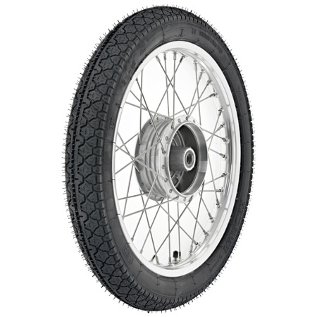 Complete wheel with polished alloy rim for SIMSON DUO, KR51, S50, SR4