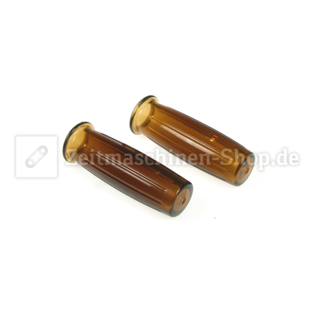 Rubber grips (pair) for handlebars 22 mm Classic Vintage - transparent brown