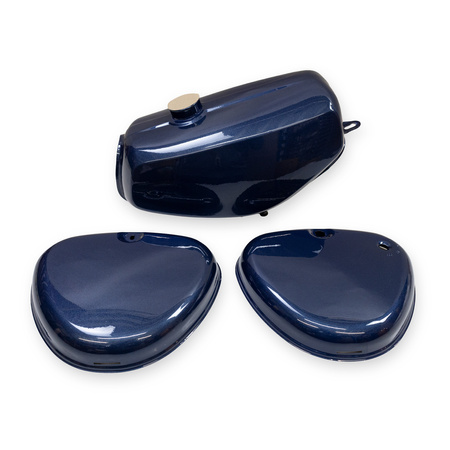Set: Tank + side cover sealed for Simson S51 S50 - dark blue metallic