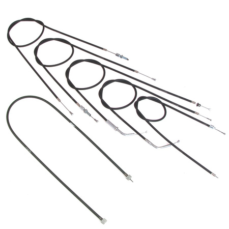 Bowden Cable Kit + Speedo Cable for NSU Quickly N/S (6-piece) - Black