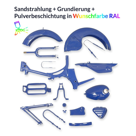 Powder Coating Service for Simson SR1/SR2 Frame, Parts and Tank (RAL)