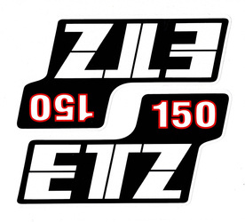 Pair MZ ETZ 150 Side Cover Stickers, UV-Resistant, White-Red