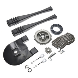 Zestaw łańcucha z zębatką napędową do Simson SR4-4 Habicht - bakelitowa obudowa łańcucha